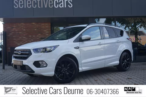 Ford Kuga 1.5 EcoBoost ST Line , Frost White, Zwart optiek, 18''LM, Trekhaak, Cruise, AppleCarplay, Garantie.
